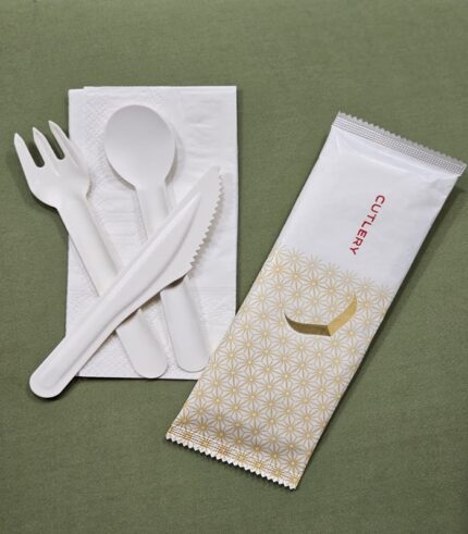 Compostable paper cutlery kit